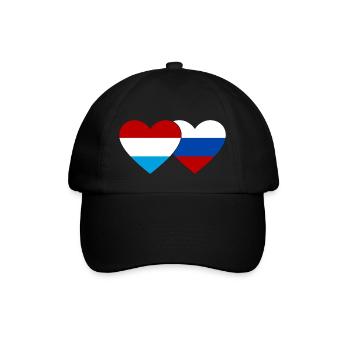 Luxembourg Russia Flag Heart - Baseball Cap - black/black - Front