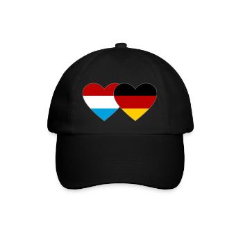 Luxembourg Germany Flag Heart - Baseball Cap - black/black - Front
