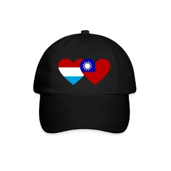 Luxembourg Taiwan Flag Heart - Baseball Cap - black/black - Front