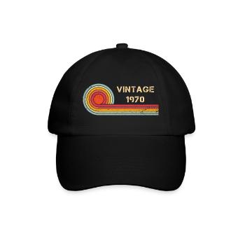 Design rétro vintage pour anniversaire 1970 - Casquette classique - noir/noir - Devant