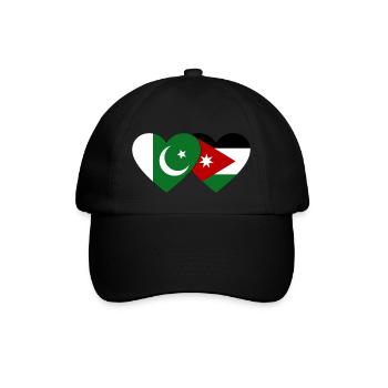 Pakistan Jordan Flag Heart - Baseball Cap - black/black - Front