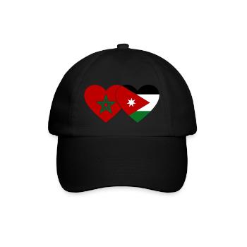 Morocco Jordan Flag Heart - Baseball Cap - black/black - Front