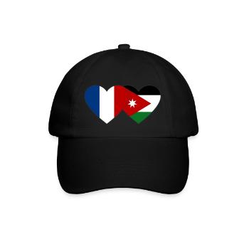 France Jordanie Flag Heart - Casquette classique - noir/noir - Devant