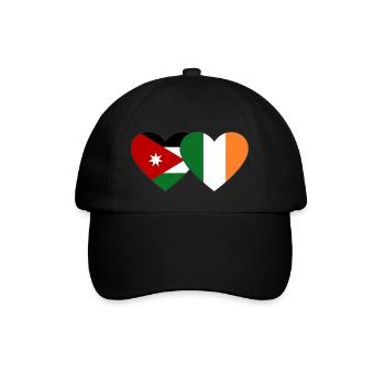 Jordanien Irland Flagge Herz - Baseballkappe - Schwarz/Schwarz - Vorne