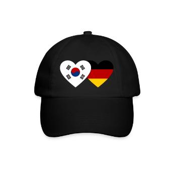 Corée du Sud Allemagne Flag Heart - Casquette classique - noir/noir - Devant