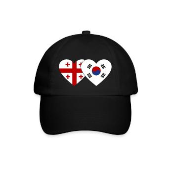 Géorgie Corée du Sud Drapeau Coeur - Casquette classique - noir/noir - Devant