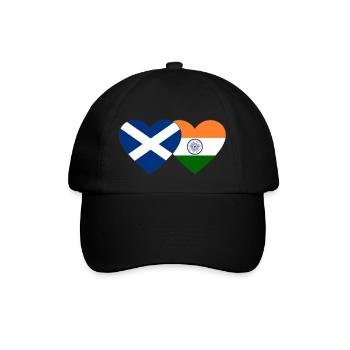Scotland India Flag Heart - Baseball Cap - black/black - Front