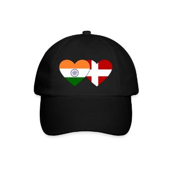 Inde Danemark Flag Heart - Casquette classique - noir/noir - Devant