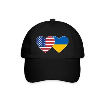 États-Unis Ukraine Flag Heart - Casquette classique - noir/noir - Devant