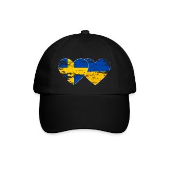 Suède Ukraine drapeau coeur utilisé - Casquette classique - noir/noir - Devant
