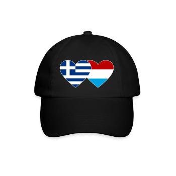 Grèce Drapeau luxembourgeois coeur utilisé - Casquette classique - noir/noir - Devant