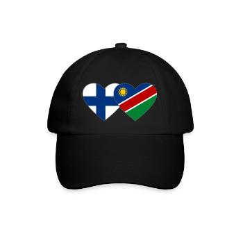 Finland Namibia Flag Heart - Baseball Cap - black/black - Front