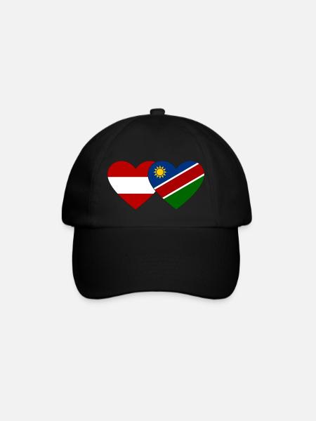 Autriche Namibie Flag Heart - Casquette classique - noir/noir