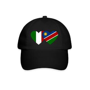 Italy Namibia Flag Heart - Baseball Cap - black/black - Front