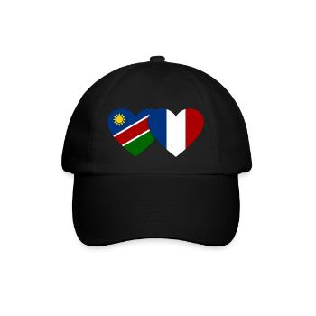 Namibia Frankreich Flagge Herz - Baseballkappe - Schwarz/Schwarz - Vorne