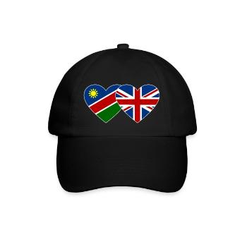 Namibia Großbritannien Flagge Herz - Baseballkappe - Schwarz/Schwarz - Vorne