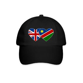 Großbritannien Namibia Flagge Herz - Baseballkappe - Schwarz/Schwarz - Vorne