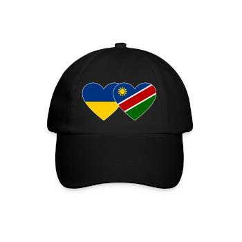 Ukraine Namibia Flag Heart - Baseball Cap - black/black - Front