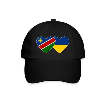 Namibia Ukraine Flagge Herz - Baseballkappe - Schwarz/Schwarz - Vorne