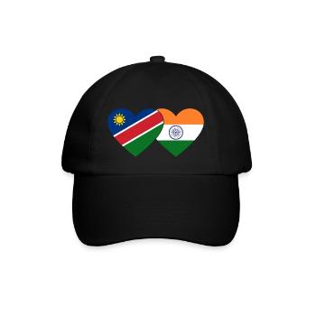 Namibia India Flag Heart - Baseball Cap - black/black - Front