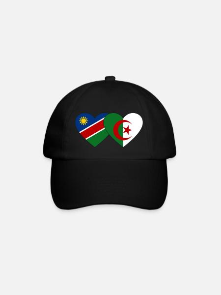 Namibie Algérie Drapeau Coeur - Casquette classique - noir/noir