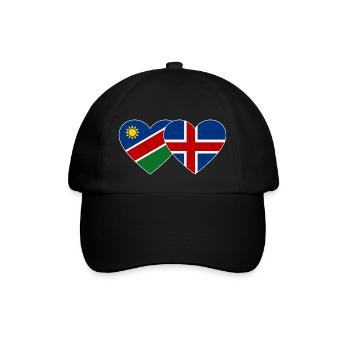 Namibia Island Flagge Herz - Baseballkappe - Schwarz/Schwarz - Vorne