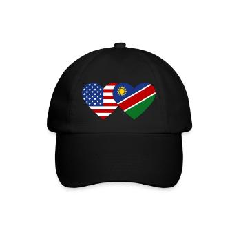 USA Namibia Flag Heart - Baseball Cap - black/black - Front