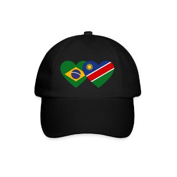 Brazil Namibia Flag Heart - Baseball Cap - black/black - Front