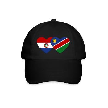 Dominican Republic of Namibia Flag Heart - Baseball Cap - black/black - Front