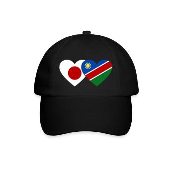 Japan Namibia Flag Heart - Baseball Cap - black/black - Front