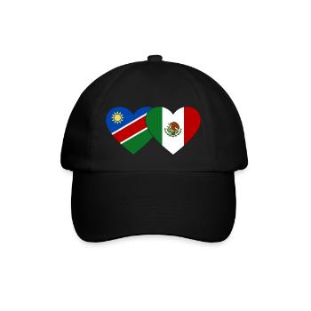 Namibia Mexico Flag Heart - Baseball Cap - black/black - Front