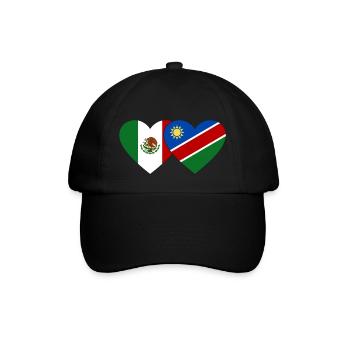 Mexico Namibia Flag Heart - Baseball Cap - black/black - Front