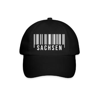 Erzgebirge Strichcode Sachsen - Baseballkappe - Schwarz/Schwarz - Vorne