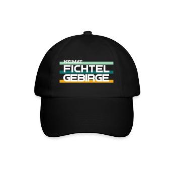 Heimat Fichtelgebirge retro - Baseballkappe - Schwarz/Schwarz - Vorne