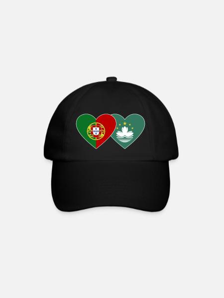 Portugal Cœur de drapeau de Macao - Casquette classique - noir/noir
