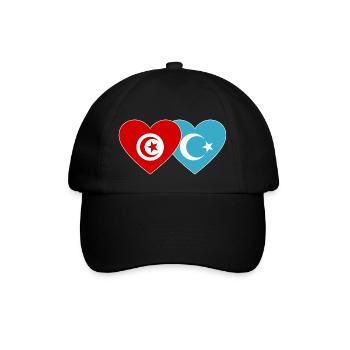 Tunisie Ouïghours Flag Heart - Casquette classique - noir/noir - Devant