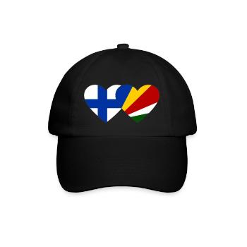 Finlande Seychelles drapeau coeur - Casquette classique - noir/noir - Devant