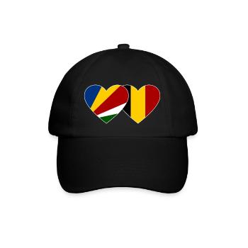 Seychelles Belgium Flag Heart - Baseball Cap - black/black - Front