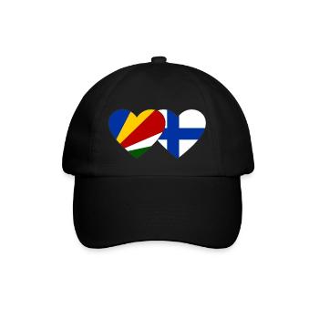 Seychelles Finland Flag Heart - Baseball Cap - black/black - Front