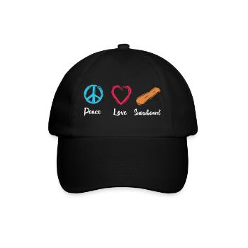 Frieden Liebe Snowboard - Baseballkappe - Schwarz/Schwarz - Vorne