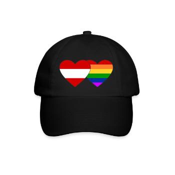 Drapeau arc-en-ciel de l’Autriche - Casquette classique - noir/noir - Devant