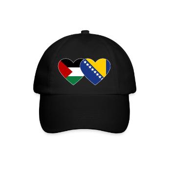 Palestine Bosnie Drapeau Coeur - Casquette classique - noir/noir - Devant