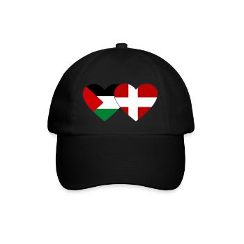Palestine Danemark Drapeau Coeur - Casquette classique - noir/noir - Devant