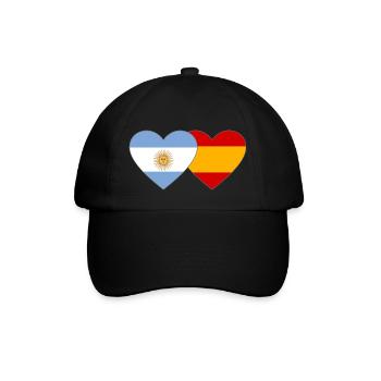 Argentine Espagne Drapeau Coeur - Casquette classique - noir/noir - Devant
