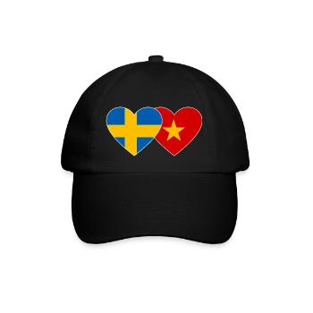 Sweden Vietnam Flag Heart - Baseball Cap - black/black - Front