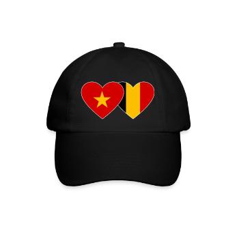 Belgium Vietnam Belgium Flag Heart - Baseball Cap - black/black - Front