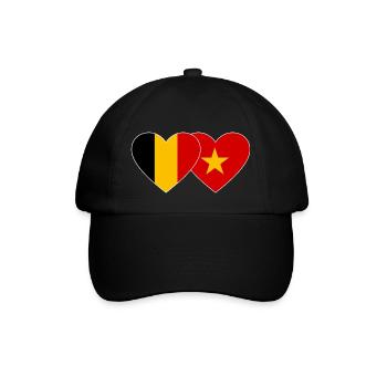Belgium Vietnam Flag Heart - Baseball Cap - black/black - Front