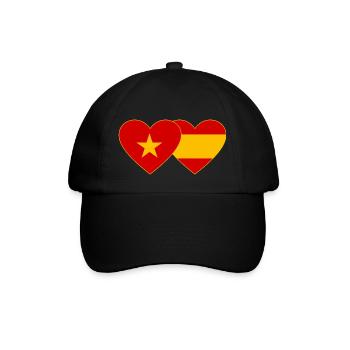 Vietnam Espagne Drapeau Coeur - Casquette classique - noir/noir - Devant