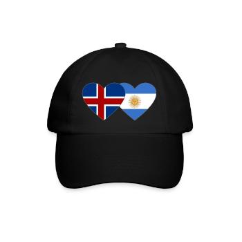 Islande Argentine Drapeau Coeur - Casquette classique - noir/noir - Devant