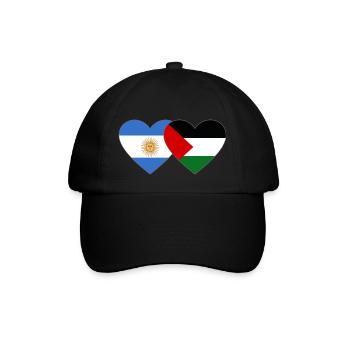 Drapeau de la Palestine de l’Argentine coeur utilisé - Casquette classique - noir/noir - Devant